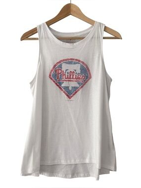 Phillies Logo Sleeveless White Tank Top Women’s Size Medium